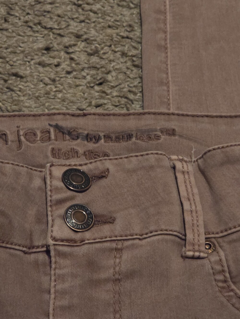 Small High Waisted Skinny Pants in Mauve/Dusty Pink - Picture 3 of 7